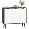 Modern Sideboard and Buffet, Dining Room Cabinet with Adjustable Shelves and 3 Doors, Black