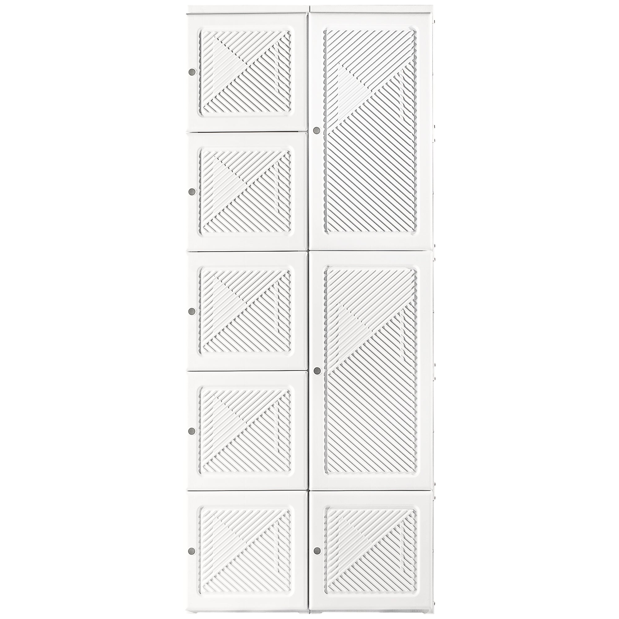 HOMCOM Portable Wardrobe Closet, Folding Bedroom Wardrobe, Clothes Storage Organizer with Cube Compartments, White 