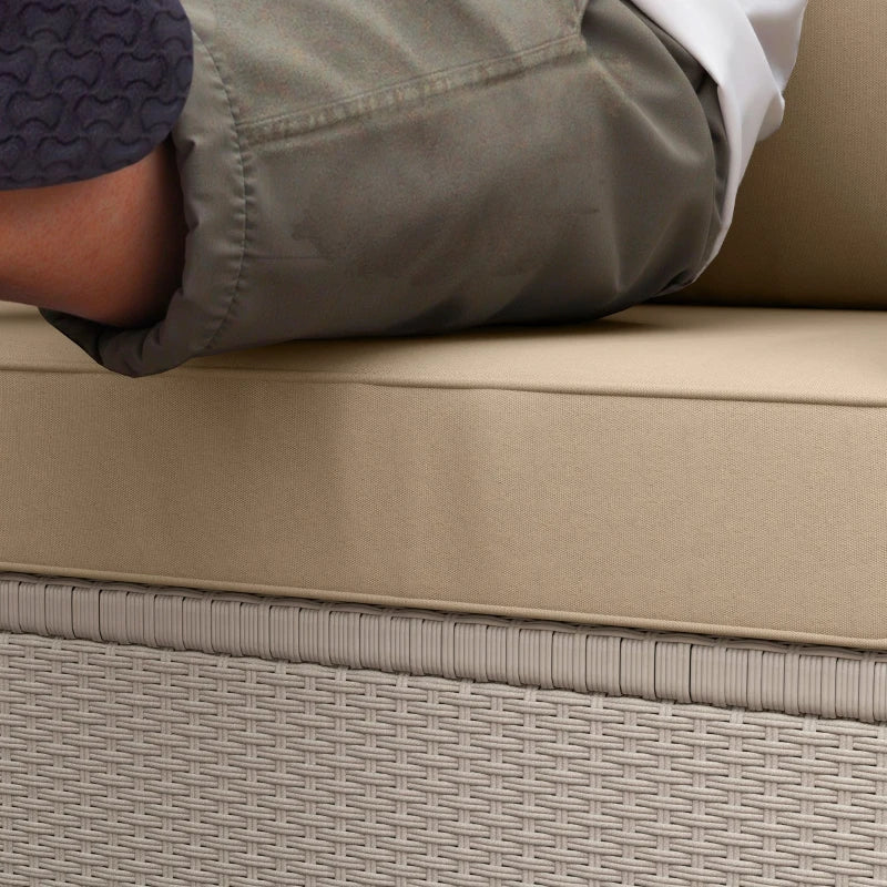 Outdoor Seat Cushions with Backrest, Loveseat Double Sofa Outdoor Furniture Cushions, Beige