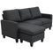 HOMCOM L Shape Sofa Modern Sectional Couch Reversible Ottoman Convertible Corner Sofa Living Room Dark Grey