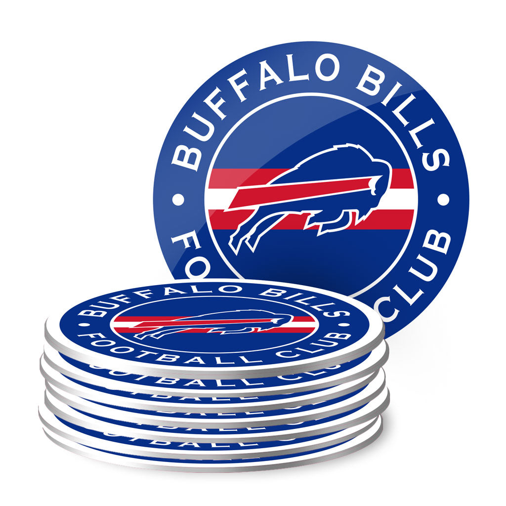 Buffalo Bills Mug & Coaster Set - 2 Pack 15oz Mugs | 8 Pack Coasters 