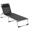 Outsunny Adjustable Folding Lounge Chair Patio Recliner with Headrest Aluminum Frame 5-Position Black