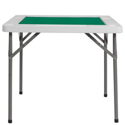 4-Player Square Folding Card Game Poker Table w/ Green Felt Top and Cup Holders - Free Shipping 