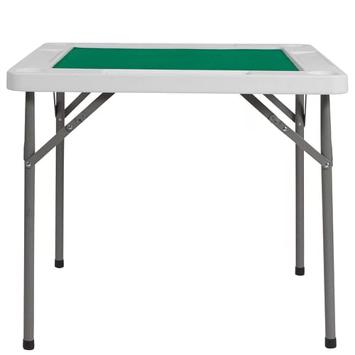 4-Player Square Folding Card Game Poker Table w/ Green Felt Top and Cup Holders - Free Shipping