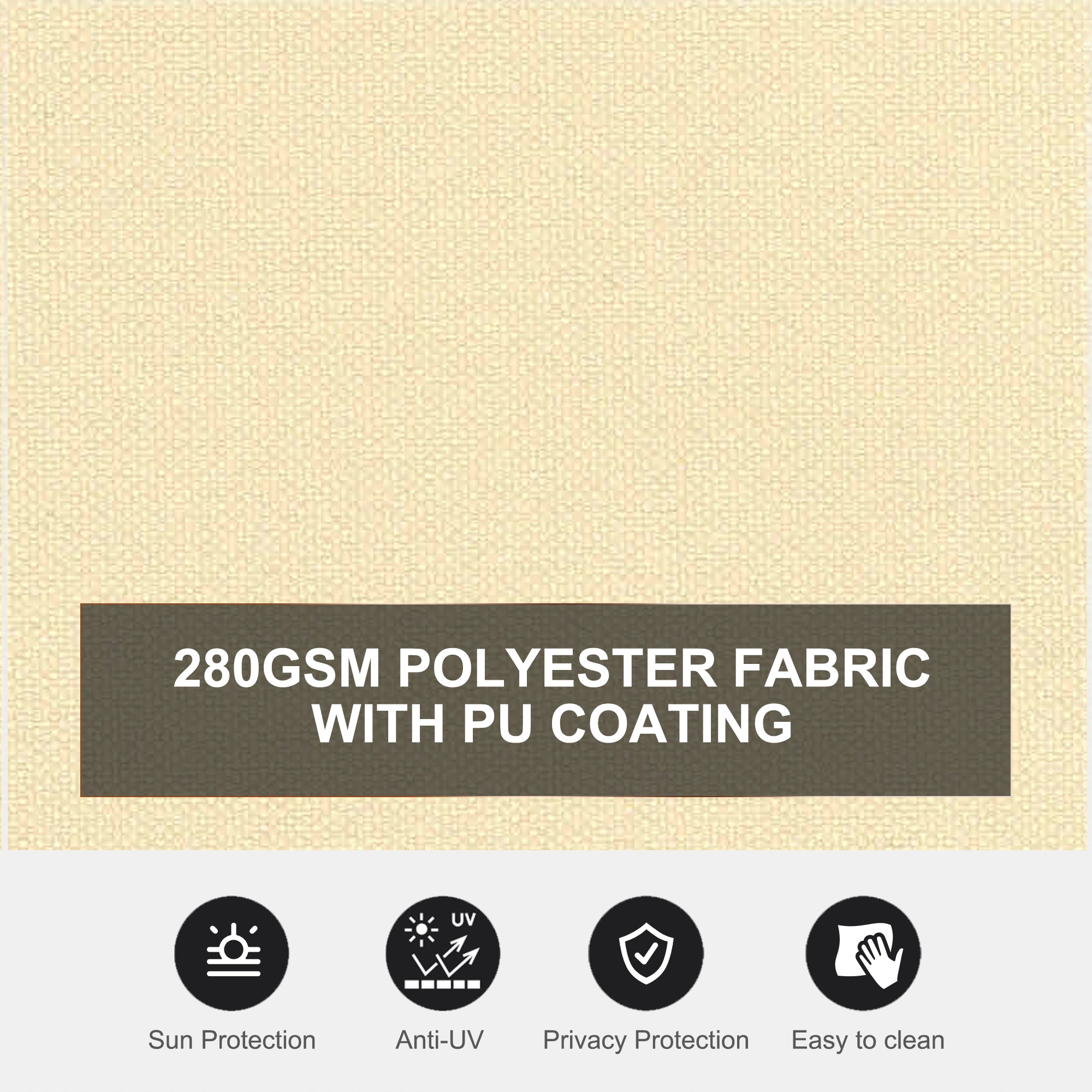 Outsunny Patio Privacy Divider: Double Side Retractable Sunshield for Garden Shade, Beige 