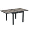 Extendable Dining Table, Rectangular Patio Outdoor Table with Aluminum Frame and Plastic Board Tabletop for Lawn, Grey