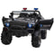 Aosom 12V Kids Police Truck Ride-On Car RC 2-Seater with LED Lights MP3 Parental Remote Control Black