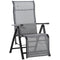 Outsunny Zero Gravity Chair Folding Recliner Grey Patio Lounger with Adjustable Backrest for Patio Deck Poolside