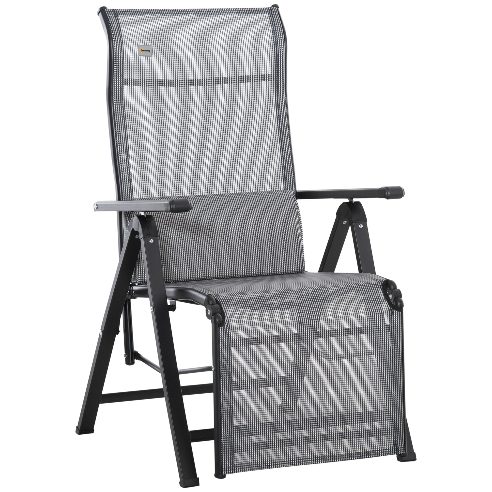 Outsunny Zero Gravity Chair Folding Recliner Grey Patio Lounger with Adjustable Backrest for Patio Deck Poolside 