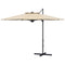Outsunny 10ft Aluminum Patio Cantilever Umbrella with 360 Degree Rotation Crank Tilt Mechanism Cross Base for Outdoor Khaki