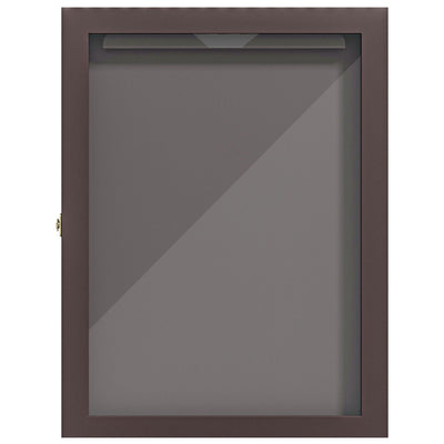 HOMCOM Sports Jersey Display Case 28"x35" Shadow Box for Hockey Basketball Football Baseball Collectibles Brown 