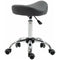 Saddle Stool, Height Adjustable Rolling Salon Chair with PU Leather for Massage, Spa, Clinic, Beauty and Tattoo, Grey