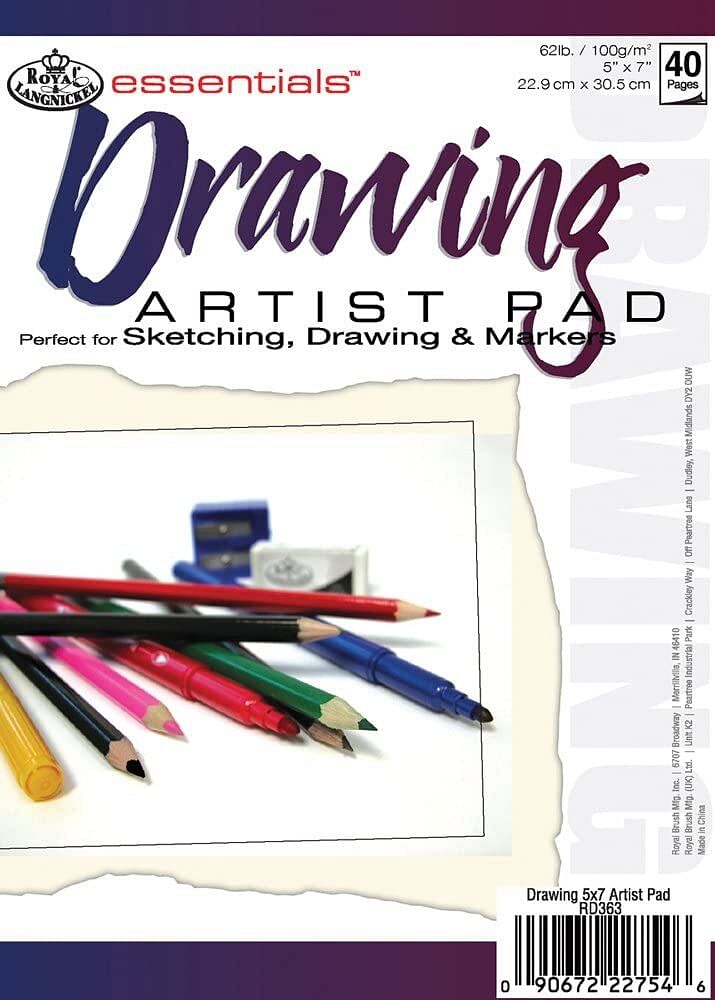 Essentials Drawing Artist Paper Pad 5X7 40 Sheets - Free Shipping 