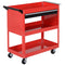 Tool Cart on Wheels, Utility Cart with Wheels, Ball Bearing Drawer, Storage Trays for Garage, Warehouse, Workshop, Red