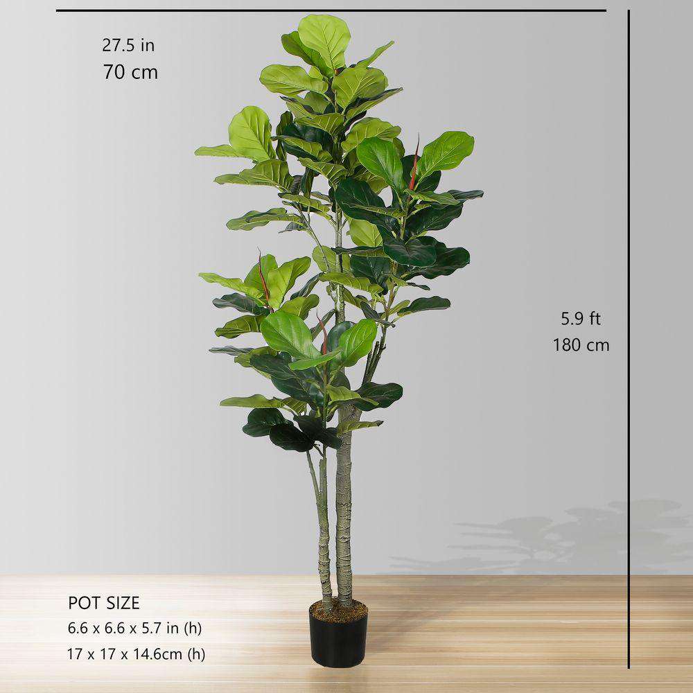 Nora Artificial Fiddle Leaf Potted Plant (Multiple Sizes) 