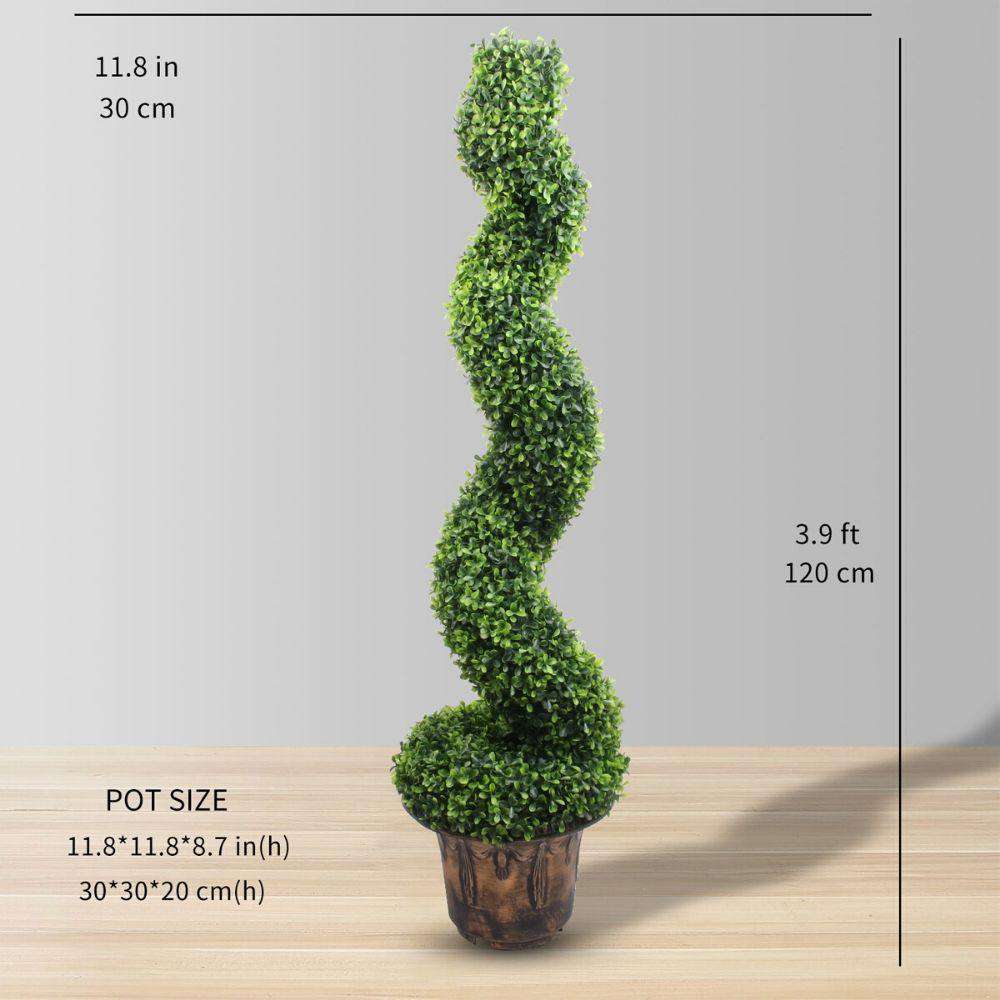 Norwich Faux Potted Spiral Boxwood Topiary Plant 48'' 