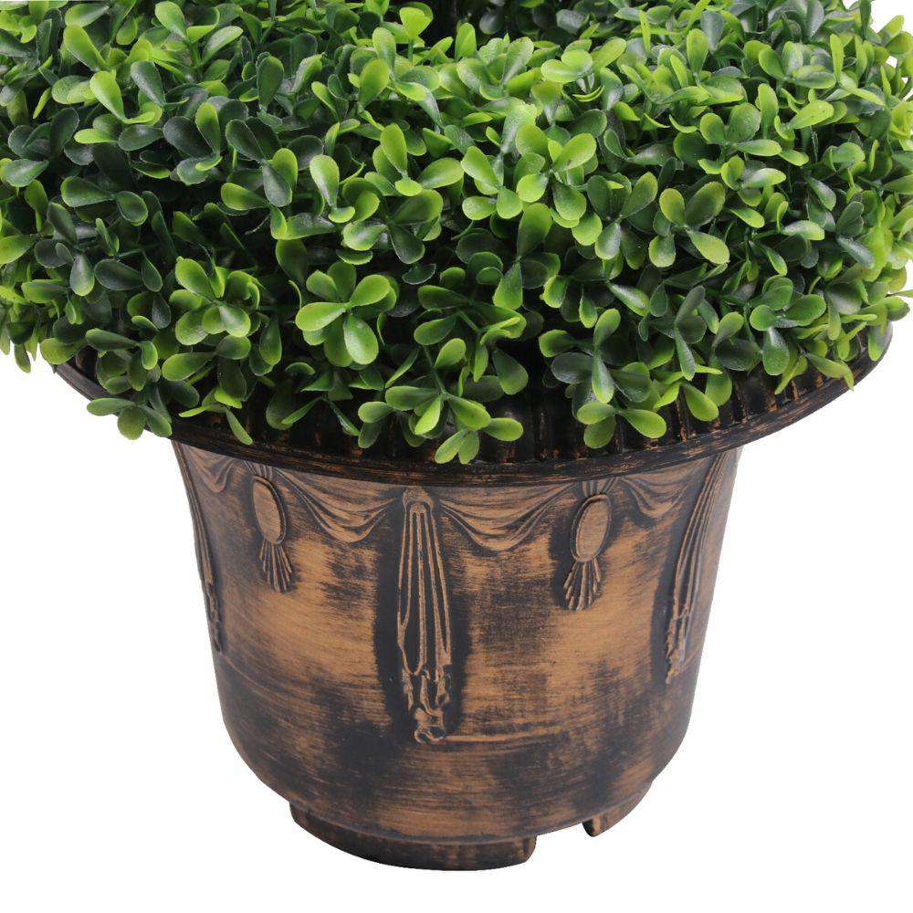 Norwich Faux Potted Spiral Boxwood Topiary Plant 48'' 