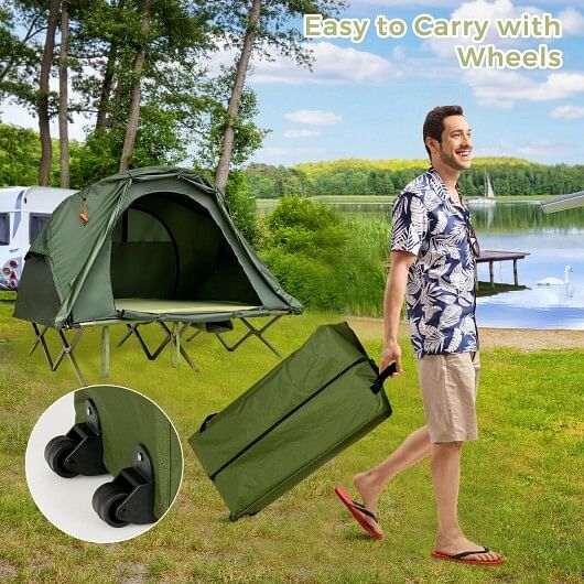 2-Person Outdoor Camping Tent with External Cover-Green - Free Shipping 