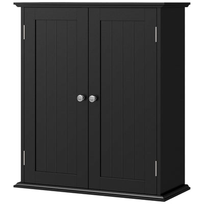 HOMCOM Wall Mount Over Toilet Bathroom Medicine Cabinet with Adjustable Shelves 2 Door Storage 