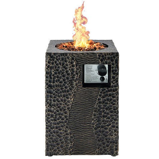 16 Feet Square Outdoor Propane Fire Pit with Lava Rocks Waterproof Cover 30 000 BTU - Free Shipping 