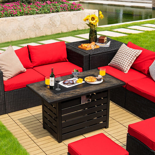 42 Inch 50000 BTU Propane Fire Pit Table with Ore Powder Surface - Free Shipping 