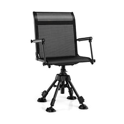 Folding Swivel Patio Chair with 4 Adjustable Leg-Black - Color: Black - Free Shipping 