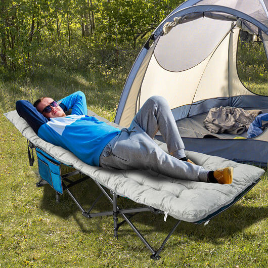 75 x 27.5 Inch Camping Cot Pads with Soft and Breathable Crystal Velvet-Gray - Free Shipping 