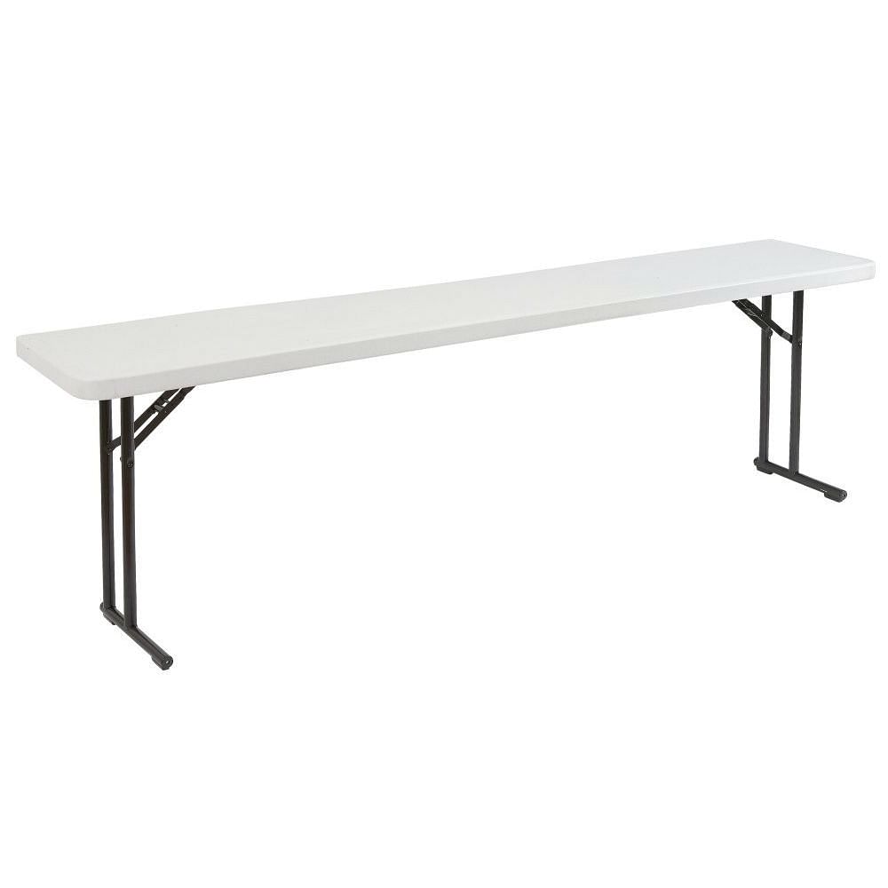 Steel Frame 72-inch Rectangular Gray Plastic Top Folding Table - Free Shipping