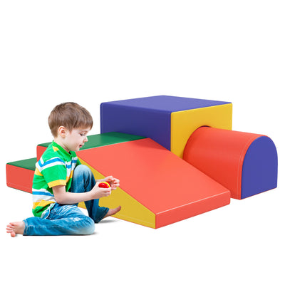 Qaba 4 Piece Foam Play Set for Toddlers and Children, Classic Colour 