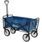Outsunny Folding Wagon Cart Collapsible Camping Trolley Garden Heavy Duty Shopping Cart with Navy Blue