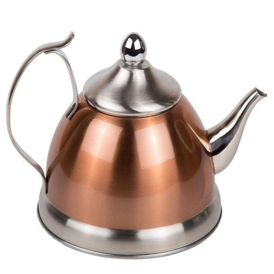 1 Quart Stainless Steel Teapot Kettle in Copper Finish with Tea Infuser - Free Shipping 