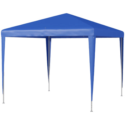 Outsunny 9' x 9' Portable Canopy Party Tent Gazebo Outdoor Sunshade for Weddings Parties with Dressed Legs, Blue 