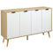 HOMCOM Sideboard Cabinet Dining Room Modern Design Adjustable Shelves White Stylish Storage Furniture