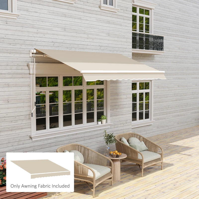 9' x 8' Outdoor Sunshade Canopy Awning Cover, Retractable Awning Fabric Replacement, UV Protection, Beige