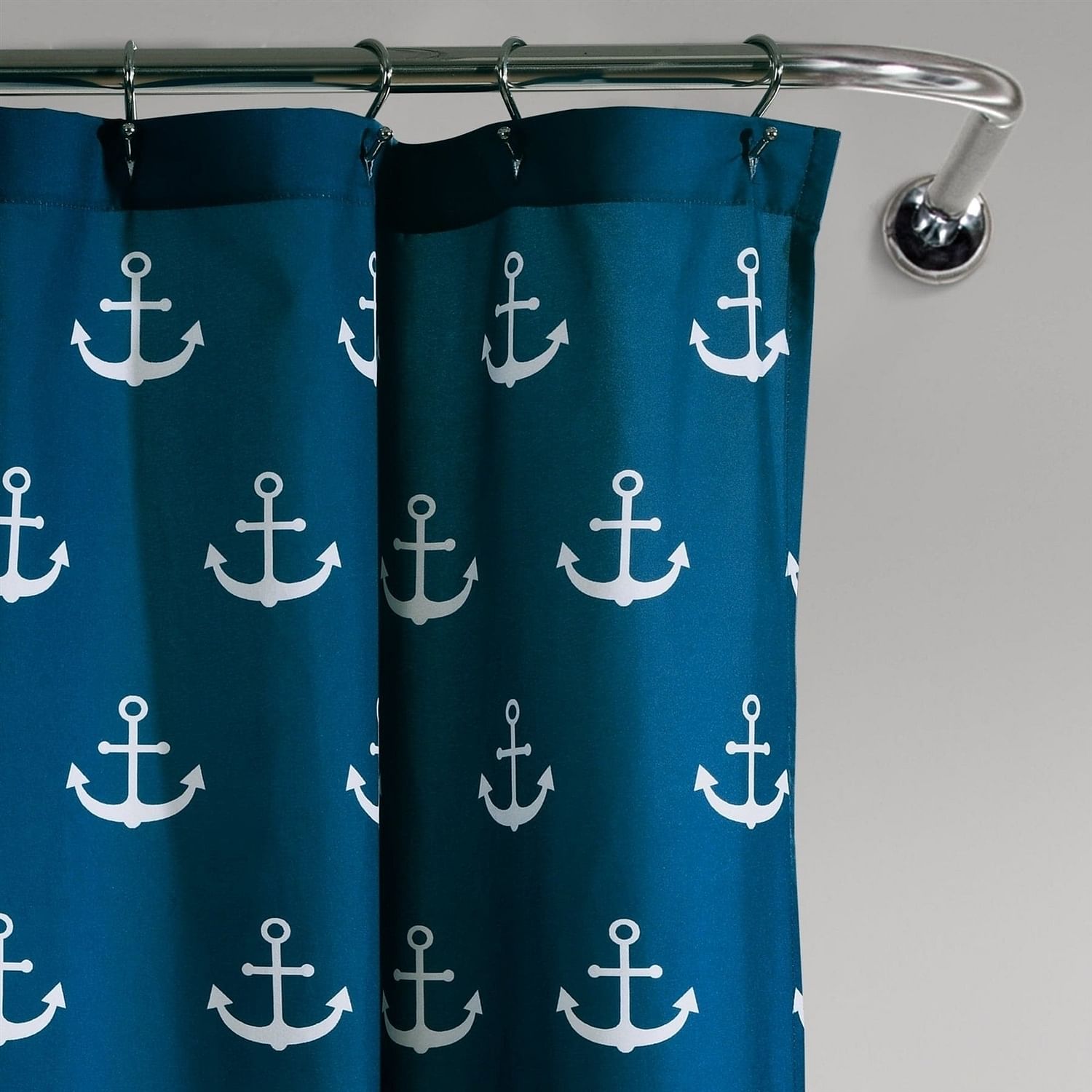 72-inch Navy White Nautical Anchor Polyester Shower Curtain - Free Shipping