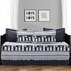 Navy White Stripes Llama Cactus Southwest 6 Piece Lightweight Daybed Cover Set - Free Shipping