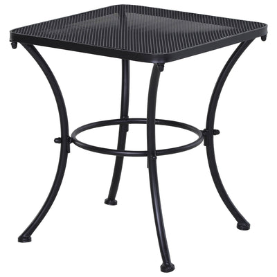 Outsunny 18"x18"x20" Square Metal Bistro Table, Stylish Outdoor Patio Coffee Side Desk, Weather-Resistant, Black 