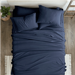 Queen Navy Blue 6-Piece Soft Wrinkle Resistant Microfiber/Polyester Sheet Set - Free Shipping 