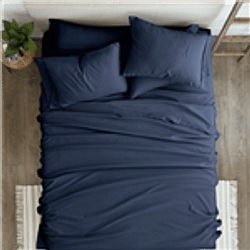 Twin Navy Blue 4-Piece Soft Wrinkle Resistant Microfiber/Polyester Sheet Set - Free Shipping