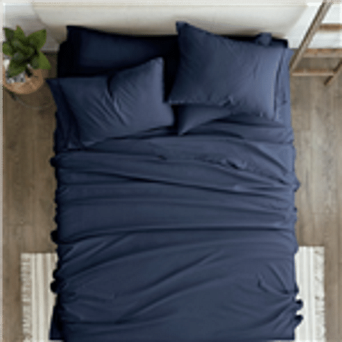 Twin XL Navy Blue 4-Piece Soft Wrinkle Resistant Microfiber/Polyester Sheet Set - Free Shipping 