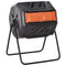 Outsunny Tumbling Composter Dual Chamber, 360° Rotation, 43 Gallon, Easy Access Sliding Doors, in Orange
