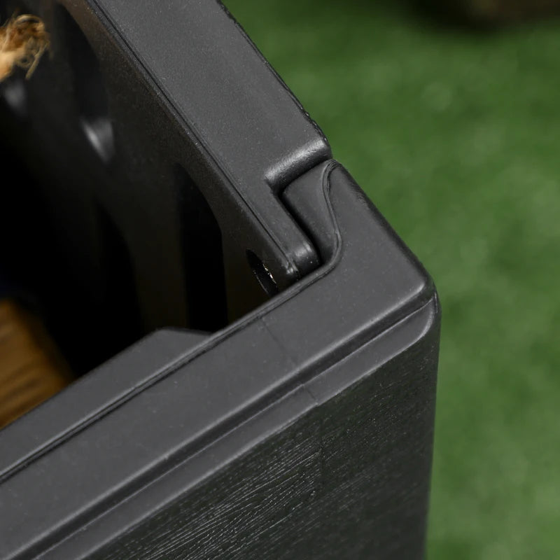 81 Gallon Garden Storage Box, Waterproof  Double Wall Storage Container with Wheels and Handles, Black
