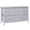 HOMCOM Linen Fabric Drawer Organizer: 5 Removable Drawers, Metal Frame, Adjustable Feet for Versatile Storage