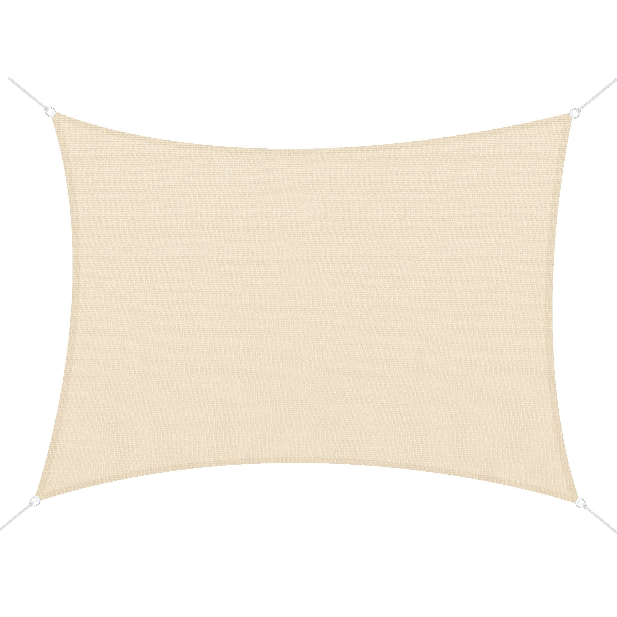 Outsunny Sun Sail Shade: 13'x20' Cream Rectangle UV Protector Canopy for Outdoor Patio & Lawn with Bag 