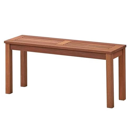 Solid Wood Outdoor 2-Seat Backless Garden Bench in Natural Finish - Free Shipping