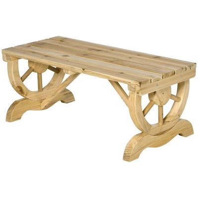 Outdoor Farmhouse Patio Backyard 2-Person Garden Bench in Natural Finish - Free Shipping 