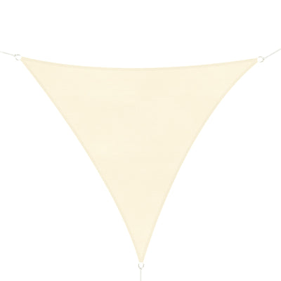 Outsunny Triangle 10' x 10' x 10' Outdoor Sun Shade Sail, Garden Cover UV Block Fabric Canopy for Patio, Deck, Cream 