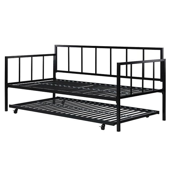 Twin size Heavy Duty Metal Daybed with Roll-Out Trundle Bed - Free Shipping 