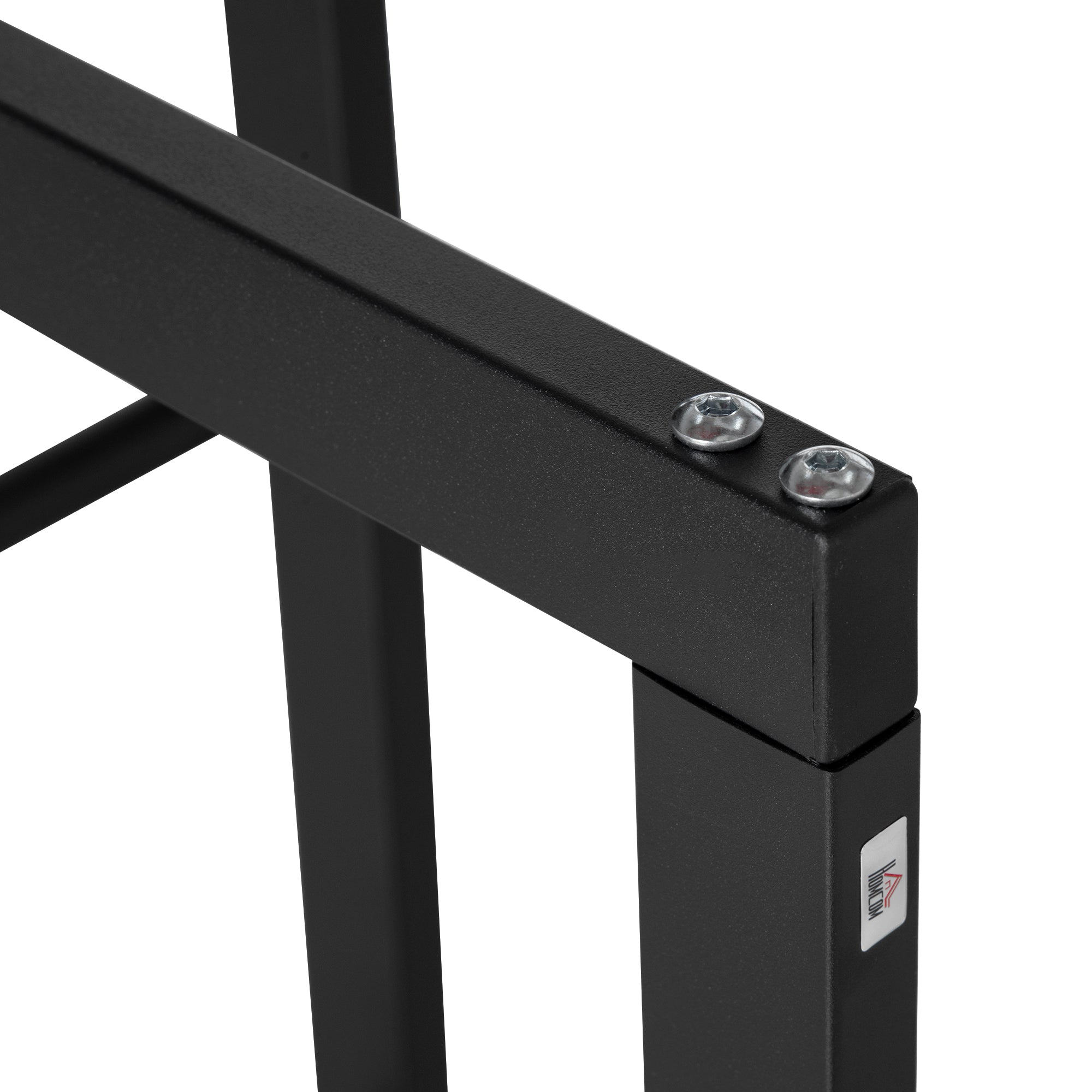 HOMCOM 16 Firewood Rack Log Holder Fireplace Storage Handles 220 lbs Weight Capacity Black 