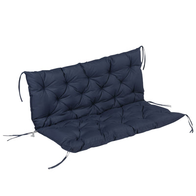 Outsunny 2-Seater Garden Bench with 4.7" Thick Cushions, Non-Slip Backrest Pad, Outdoor Patio Furniture, Navy Blue 